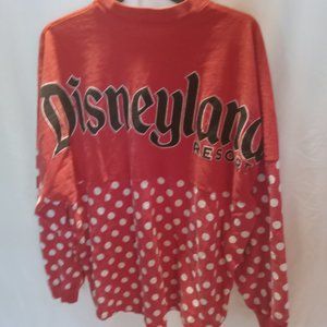 Womens Disney resort Spirit Jersey/shirt Red with white polka dot size large
